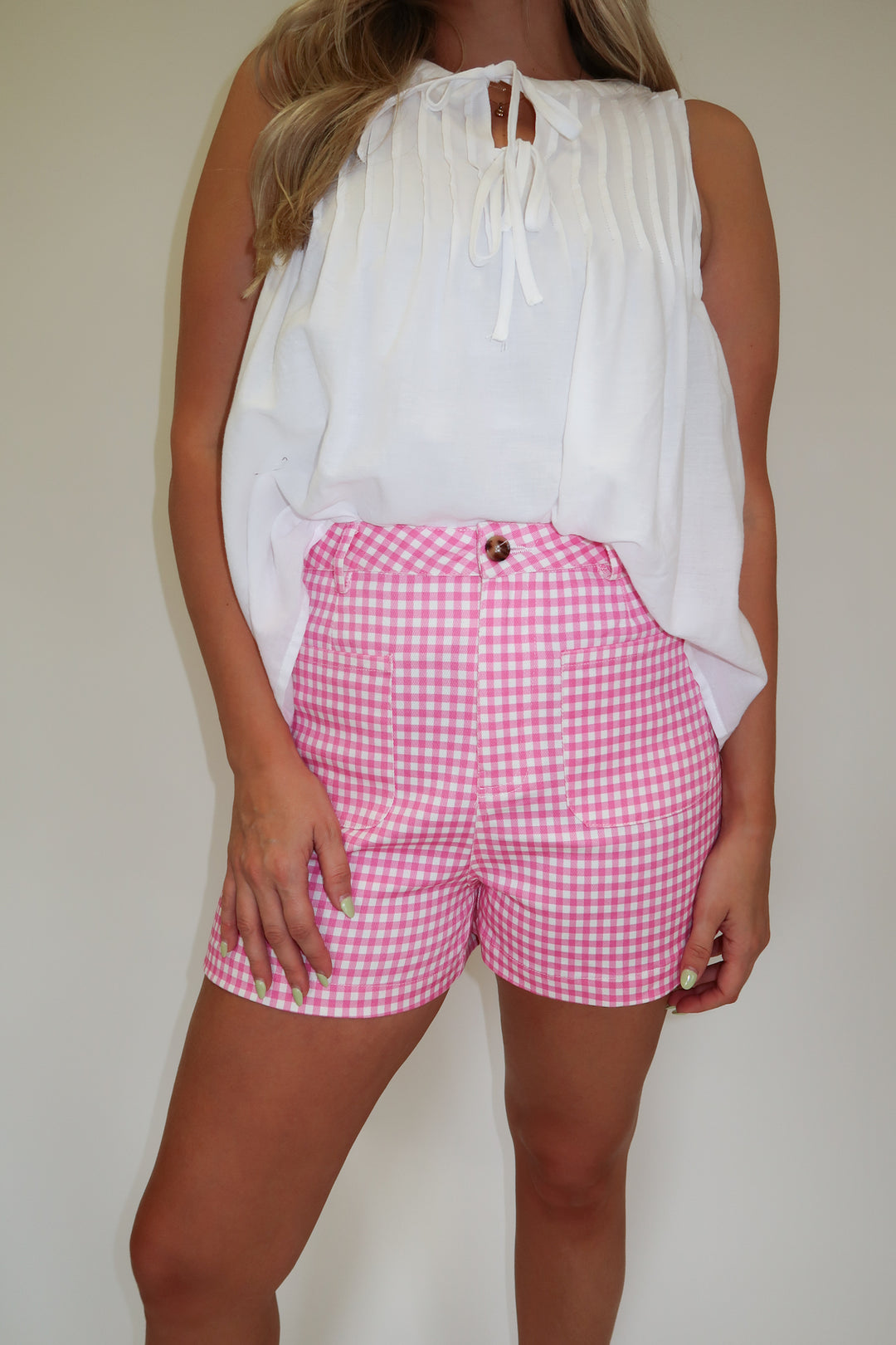Pretty in Check Shorts - The Pink Tulip Clothing