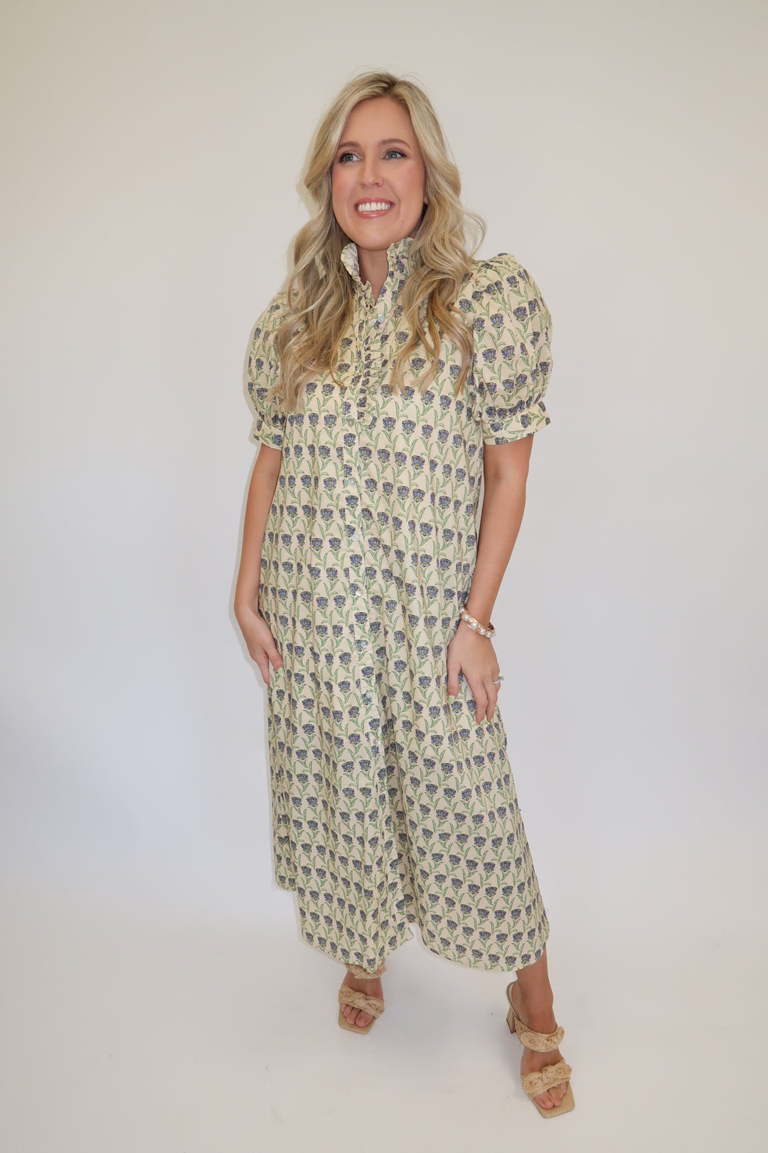 Soft Meadow Midi Dress - The Pink Tulip Clothing