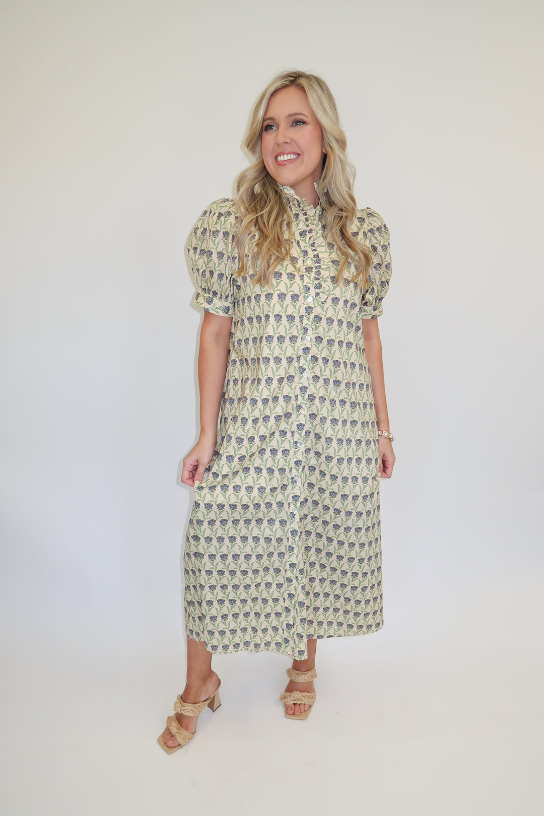 Soft Meadow Midi Dress - The Pink Tulip Clothing