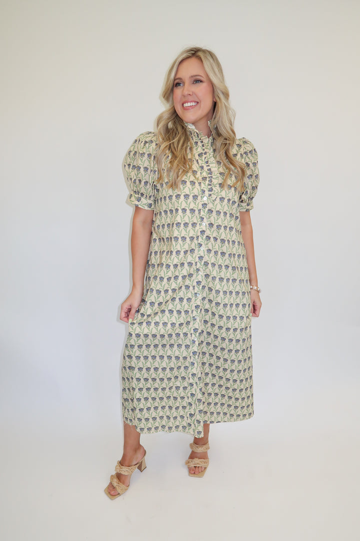 Soft Meadow Midi Dress - The Pink Tulip Clothing