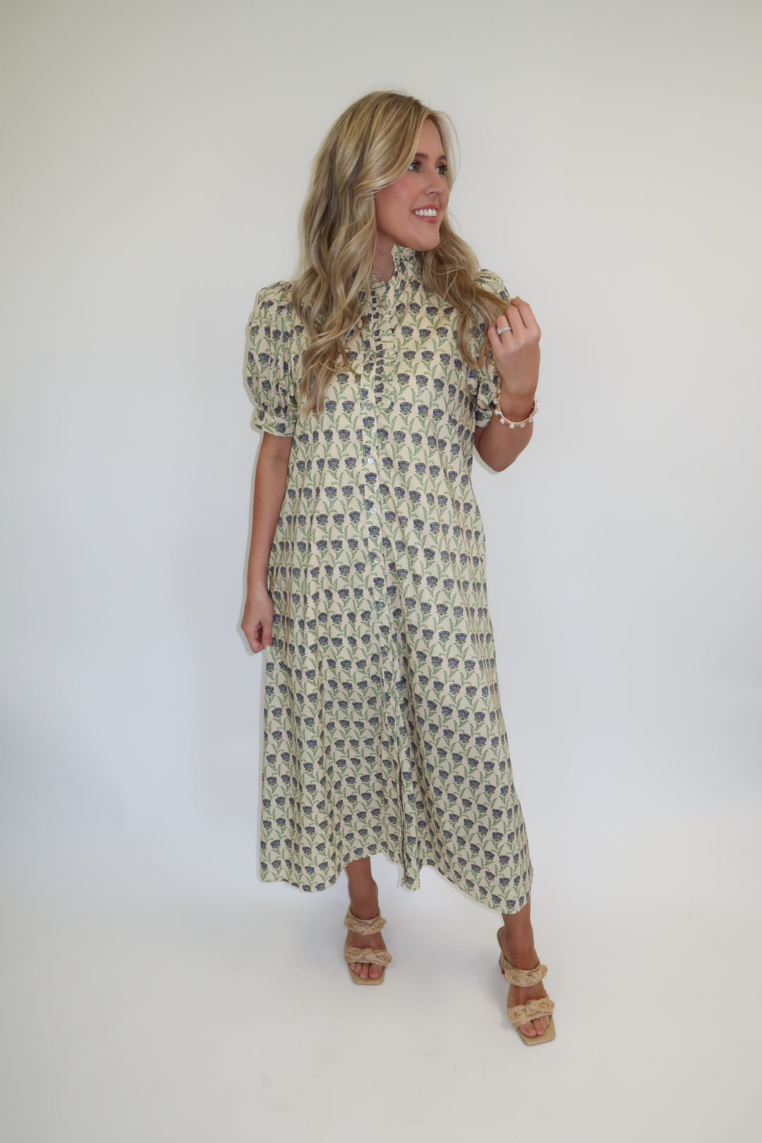 Soft Meadow Midi Dress - The Pink Tulip Clothing