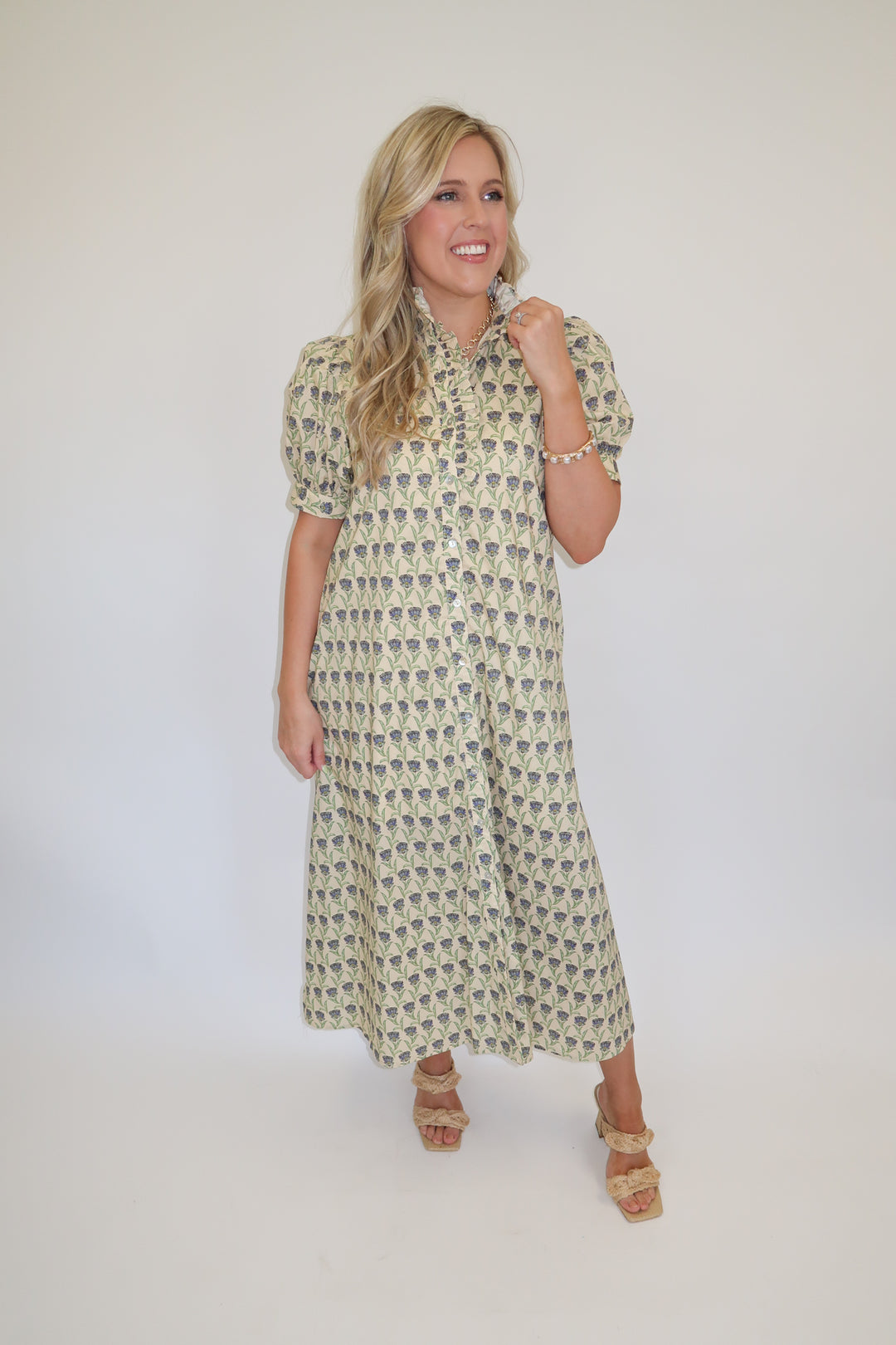Soft Meadow Midi Dress - The Pink Tulip Clothing