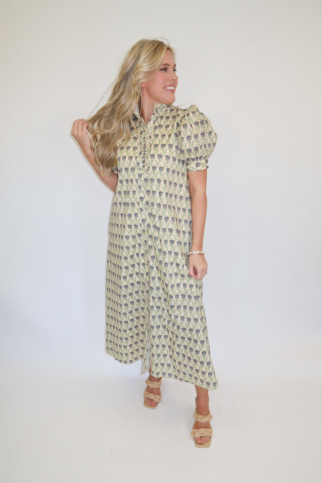 Soft Meadow Midi Dress - The Pink Tulip Clothing