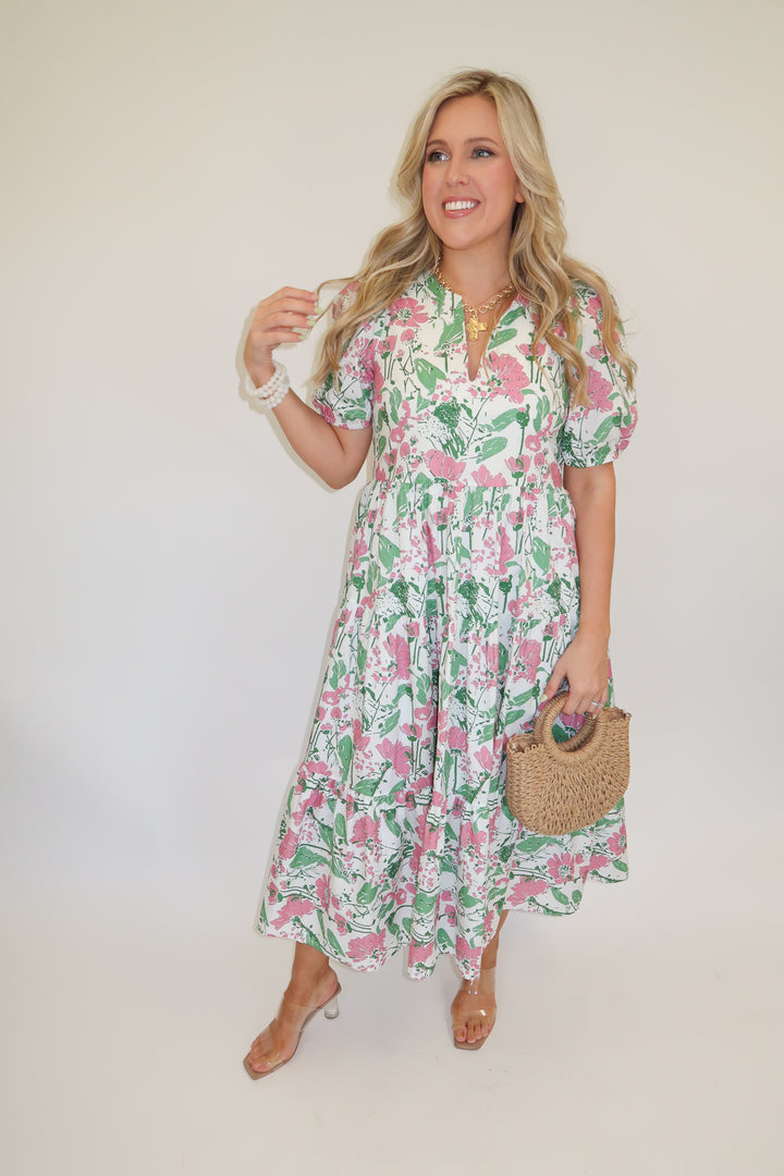 Daisy Dreaming Midi Dress - The Pink Tulip Clothing