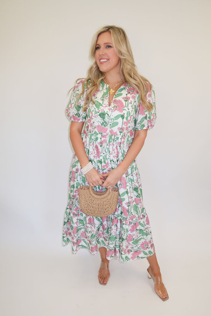 Daisy Dreaming Midi Dress - The Pink Tulip Clothing