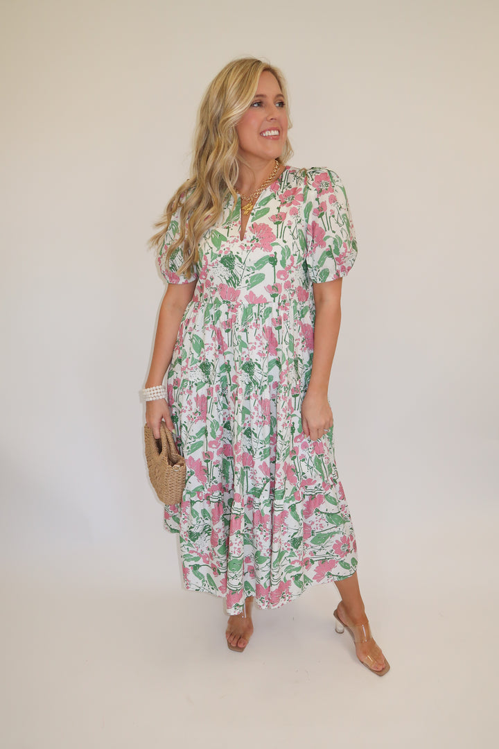Daisy Dreaming Midi Dress - The Pink Tulip Clothing