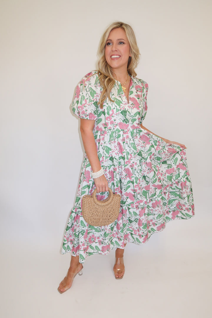 Daisy Dreaming Midi Dress - The Pink Tulip Clothing