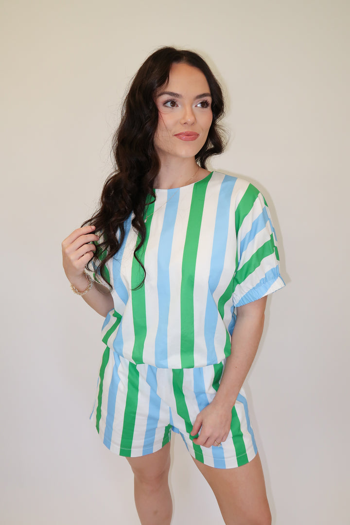 Lucky Stripe Shorts - The Pink Tulip Clothing