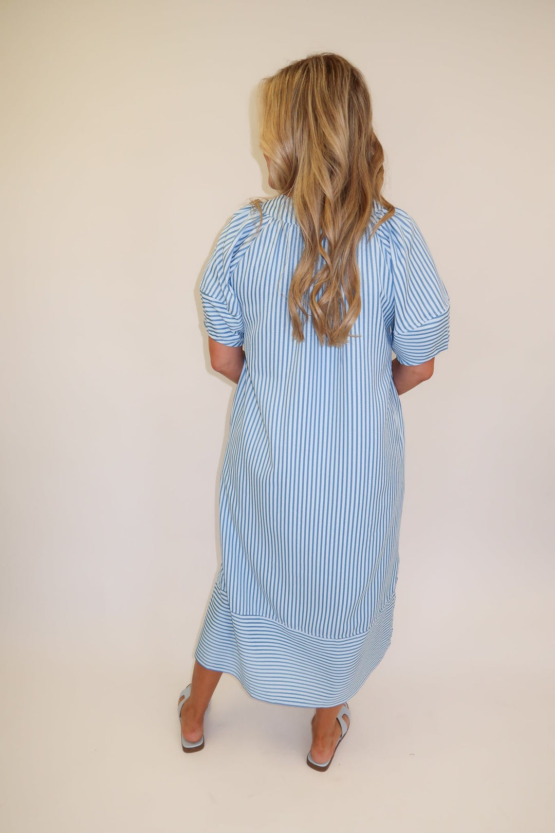Blue Skies Midi Dress - The Pink Tulip Clothing