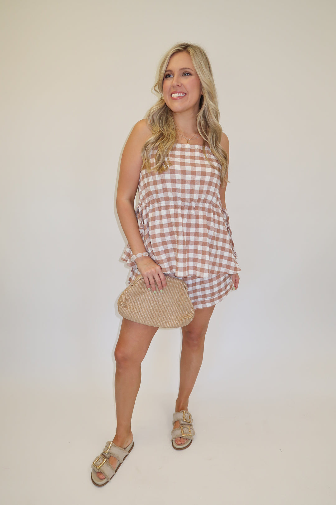 Sweet Check Tie Top - The Pink Tulip Clothing