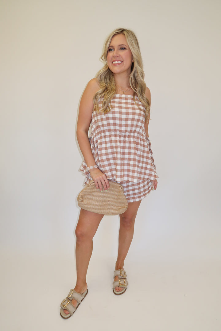 Sweet Check Tie Top - The Pink Tulip Clothing