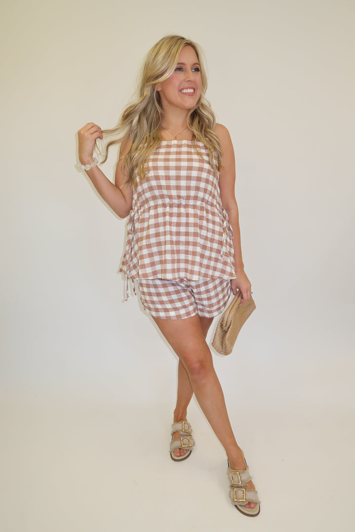 Sweet Check Tie Top - The Pink Tulip Clothing
