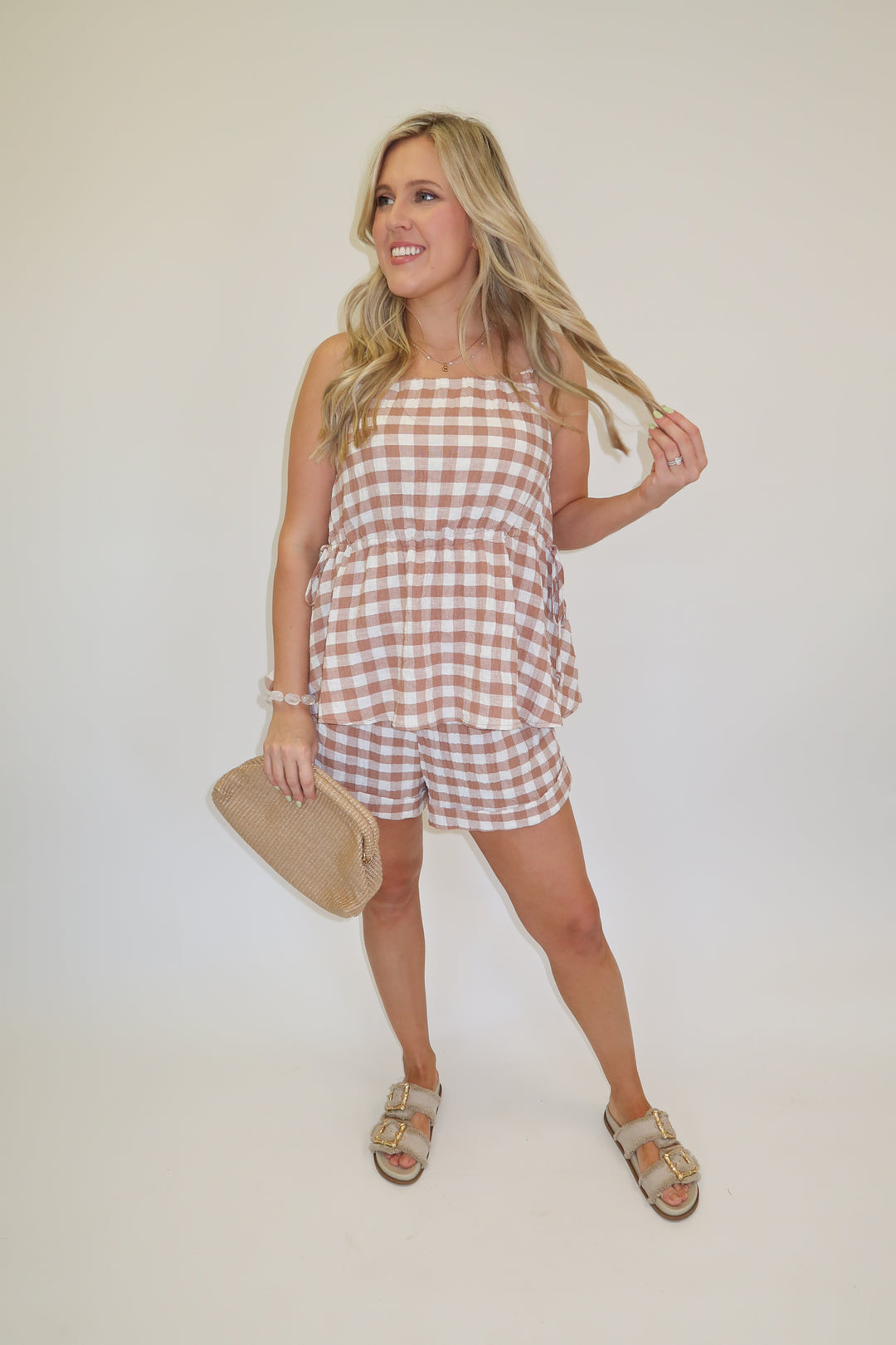 Sweet Check Tie Top - The Pink Tulip Clothing