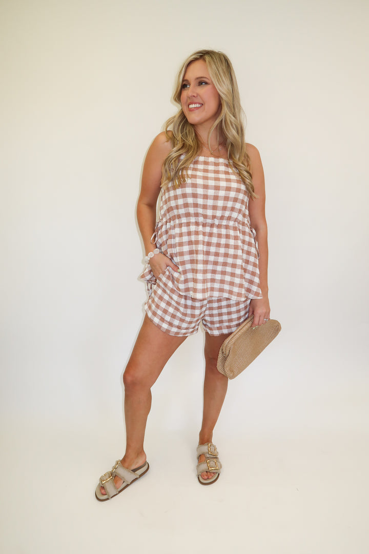 Sweet Check Shorts - The Pink Tulip Clothing