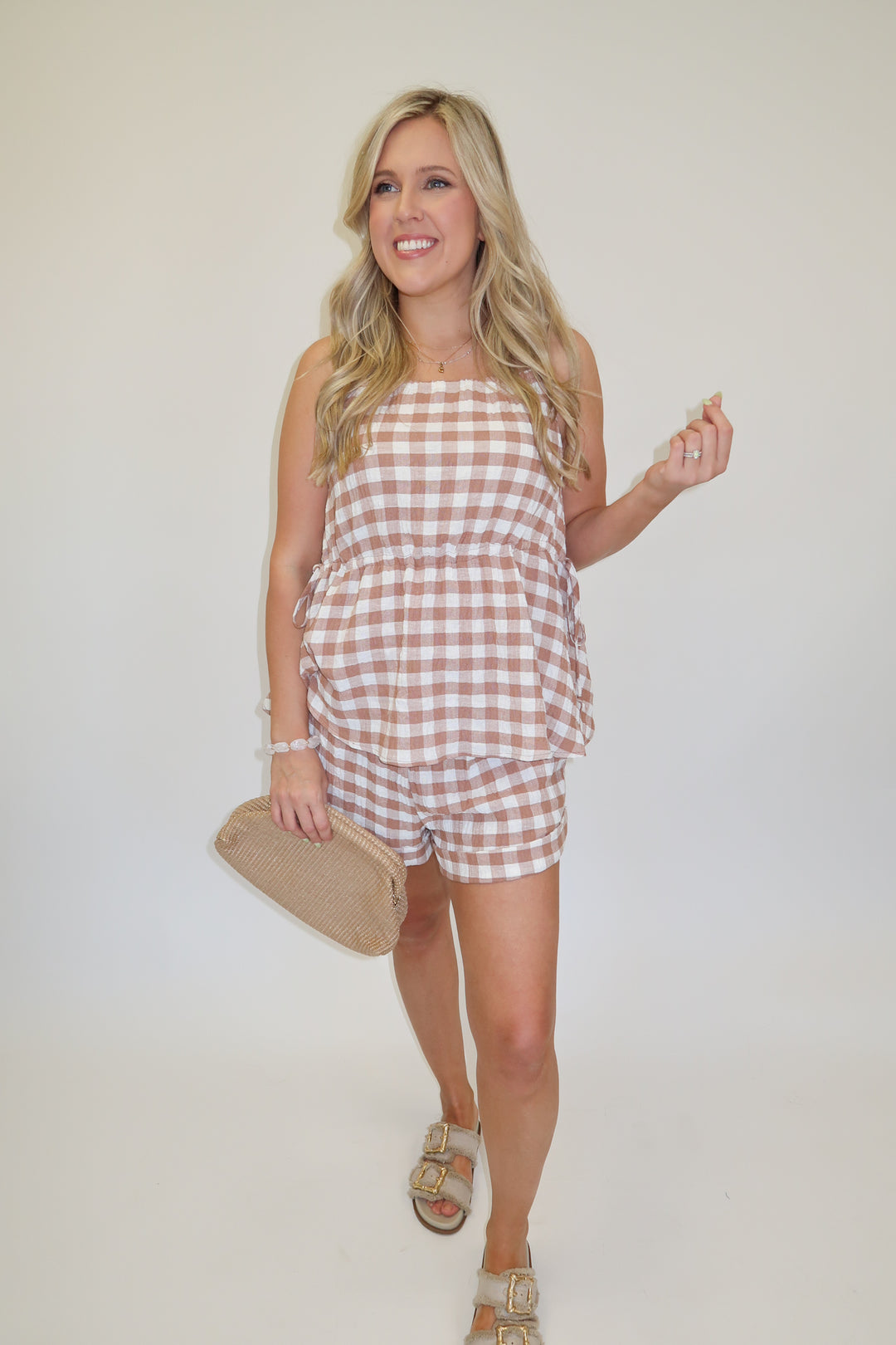 Sweet Check Shorts - The Pink Tulip Clothing