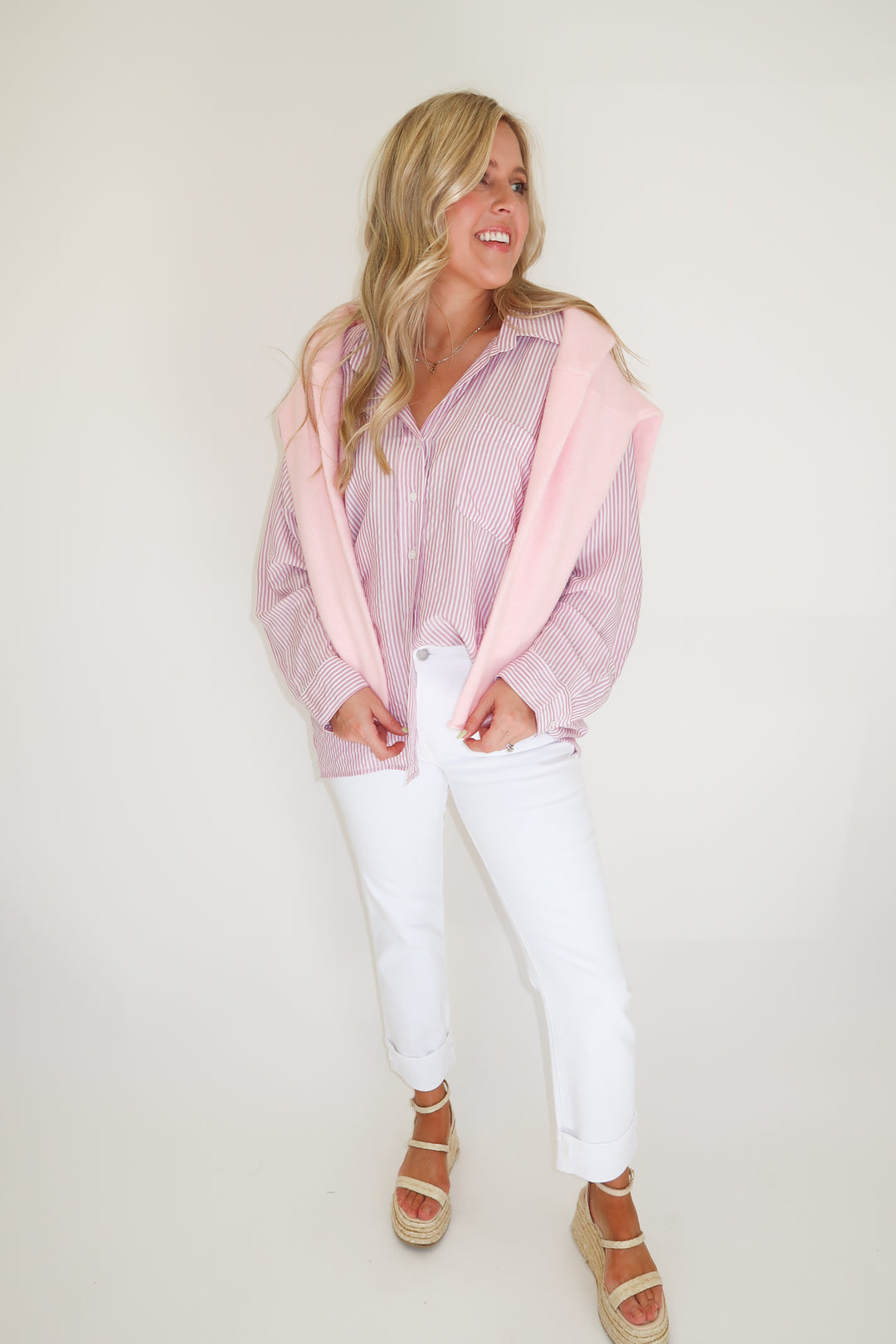 Lilac Lane Button Down - The Pink Tulip Clothing