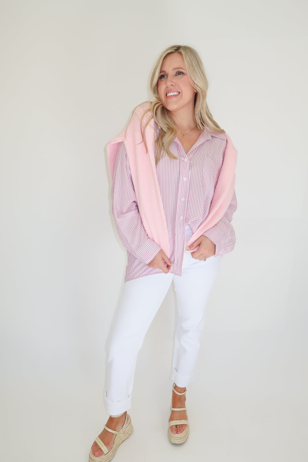 Lilac Lane Button Down - The Pink Tulip Clothing
