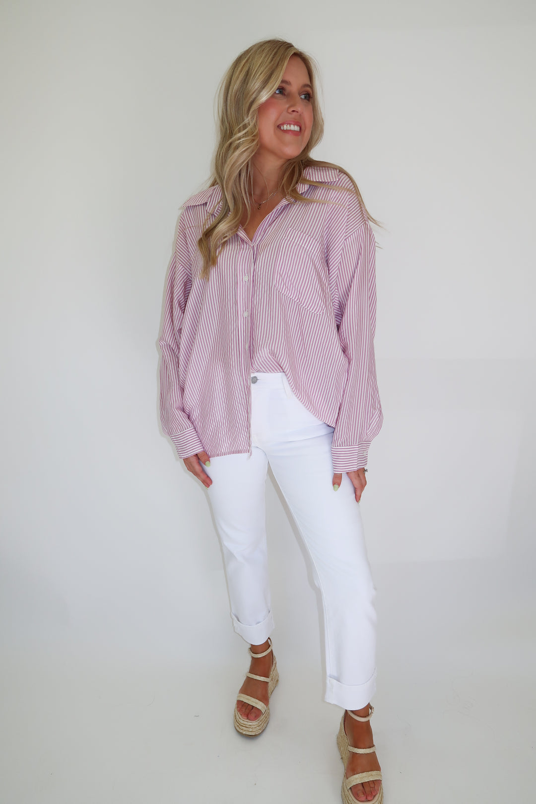 Lilac Lane Button Down - The Pink Tulip Clothing