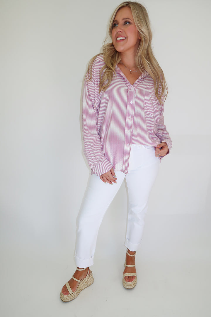 Lilac Lane Button Down - The Pink Tulip Clothing