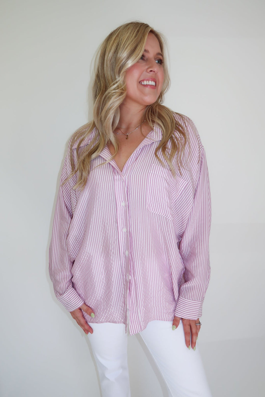 Lilac Lane Button Down - The Pink Tulip Clothing