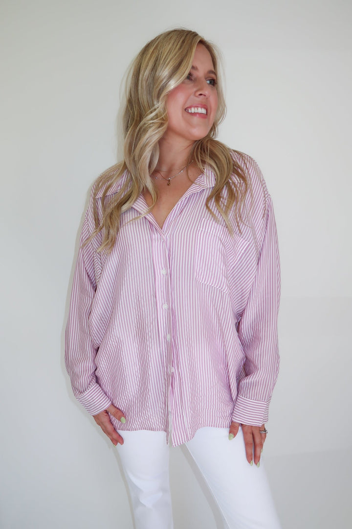 Lilac Lane Button Down - The Pink Tulip Clothing