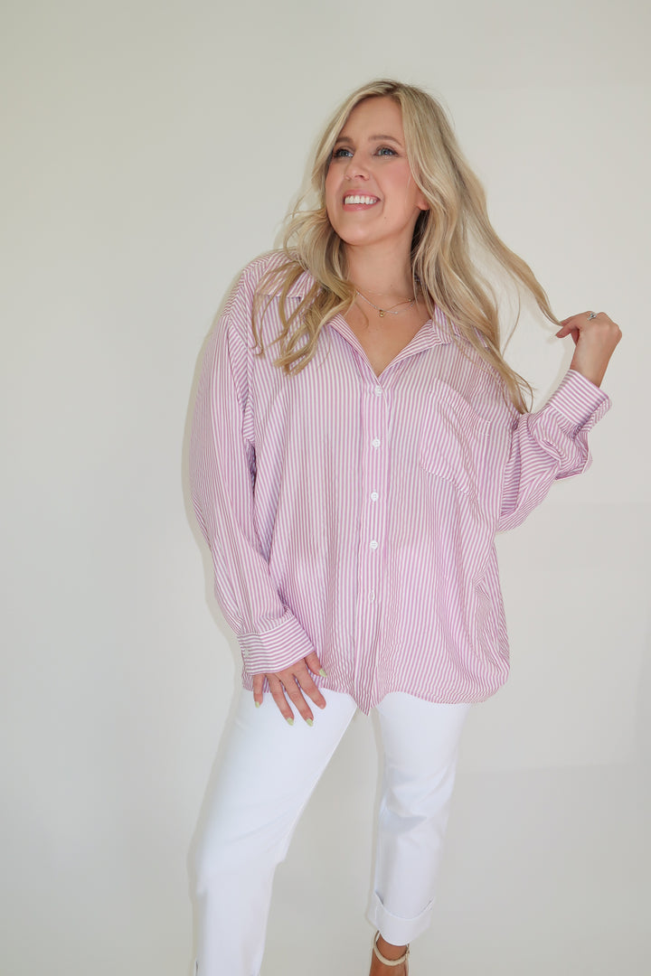 Lilac Lane Button Down - The Pink Tulip Clothing