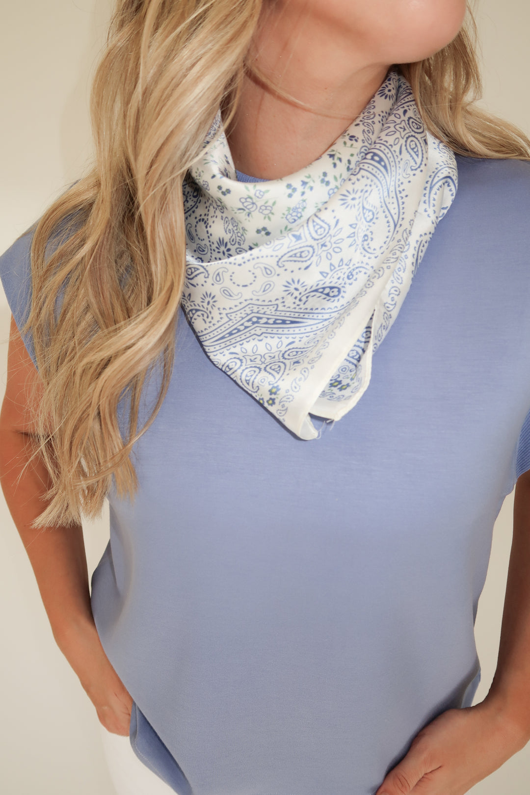 Blue Paisley Floral Scarf - The Pink Tulip Clothing