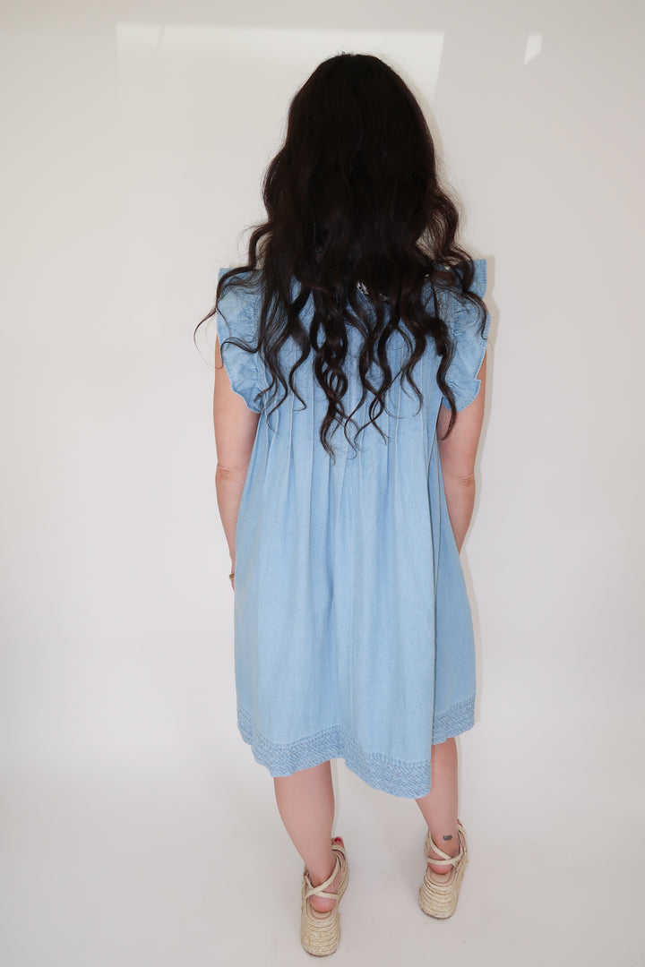 Denim Days Ahead Dress - The Pink Tulip Clothing