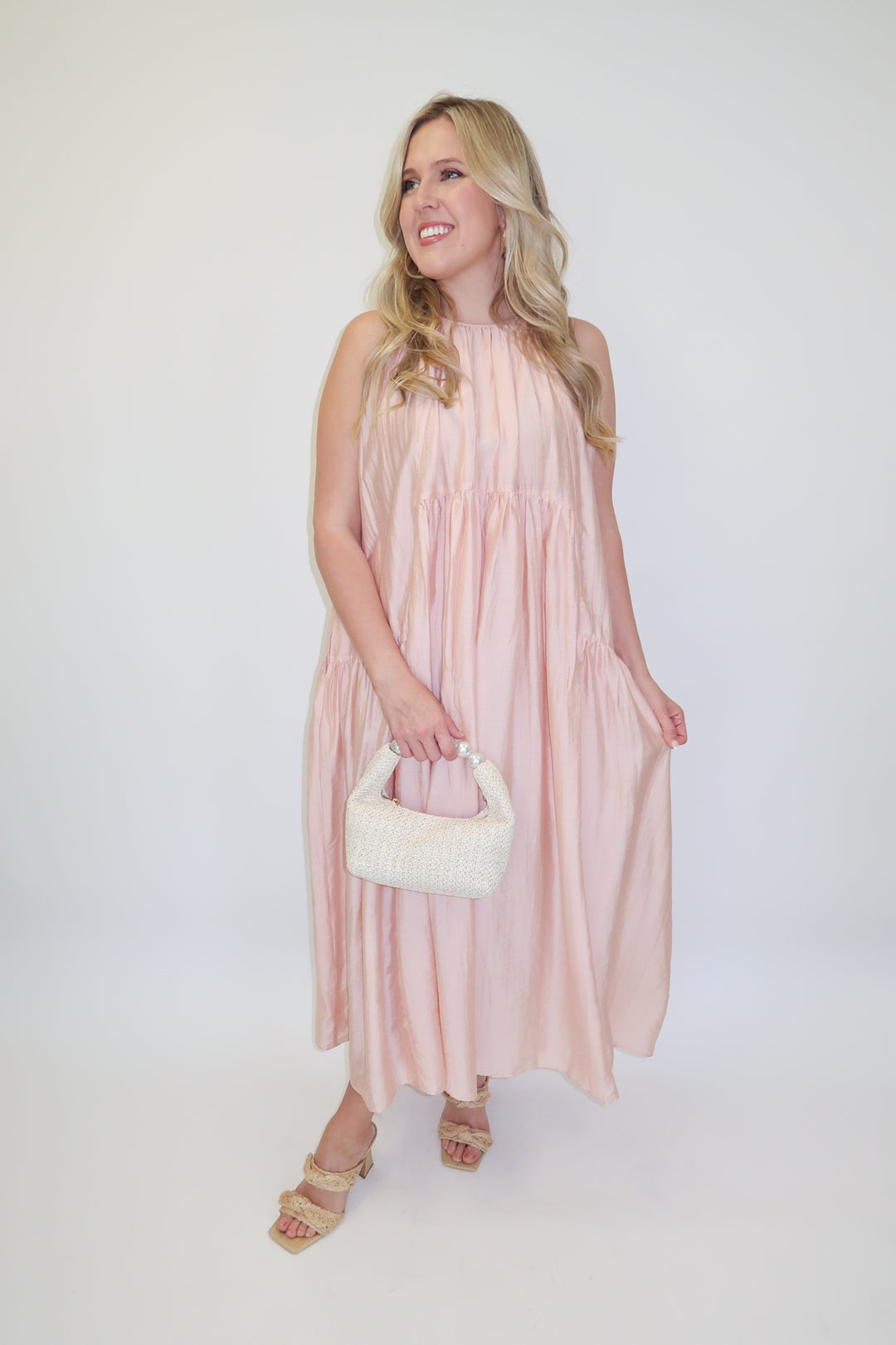 Float Through Light Pink Midi Dress - The Pink Tulip Clothing