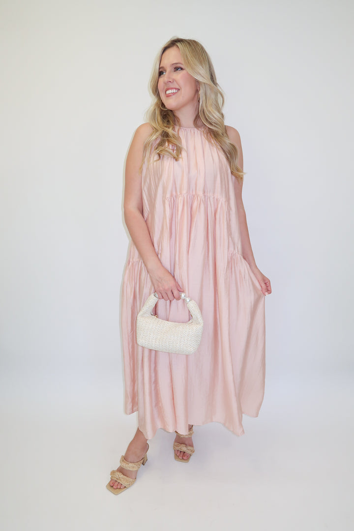 Float Through Light Pink Midi Dress - The Pink Tulip Clothing