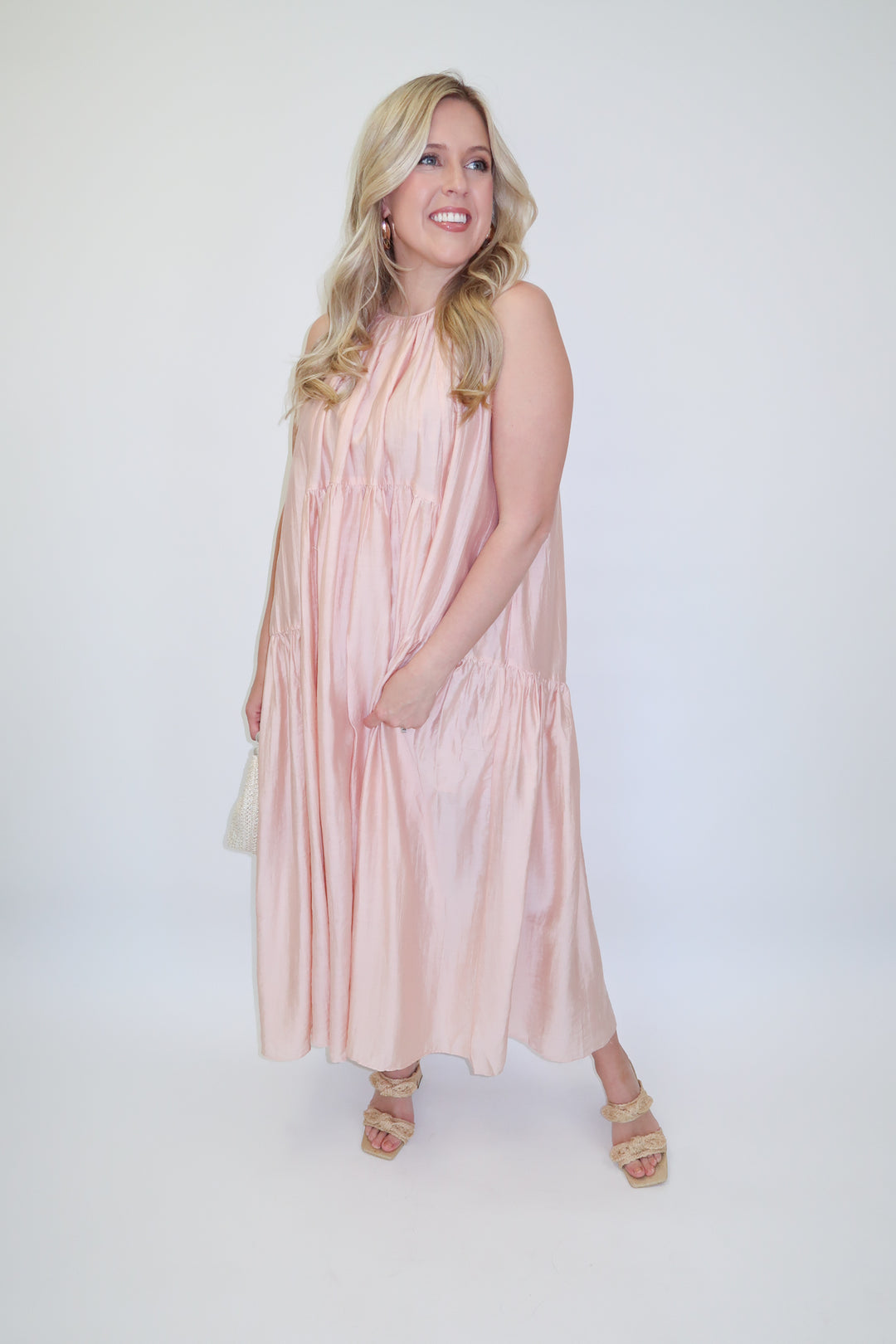 Float Through Light Pink Midi Dress - The Pink Tulip Clothing