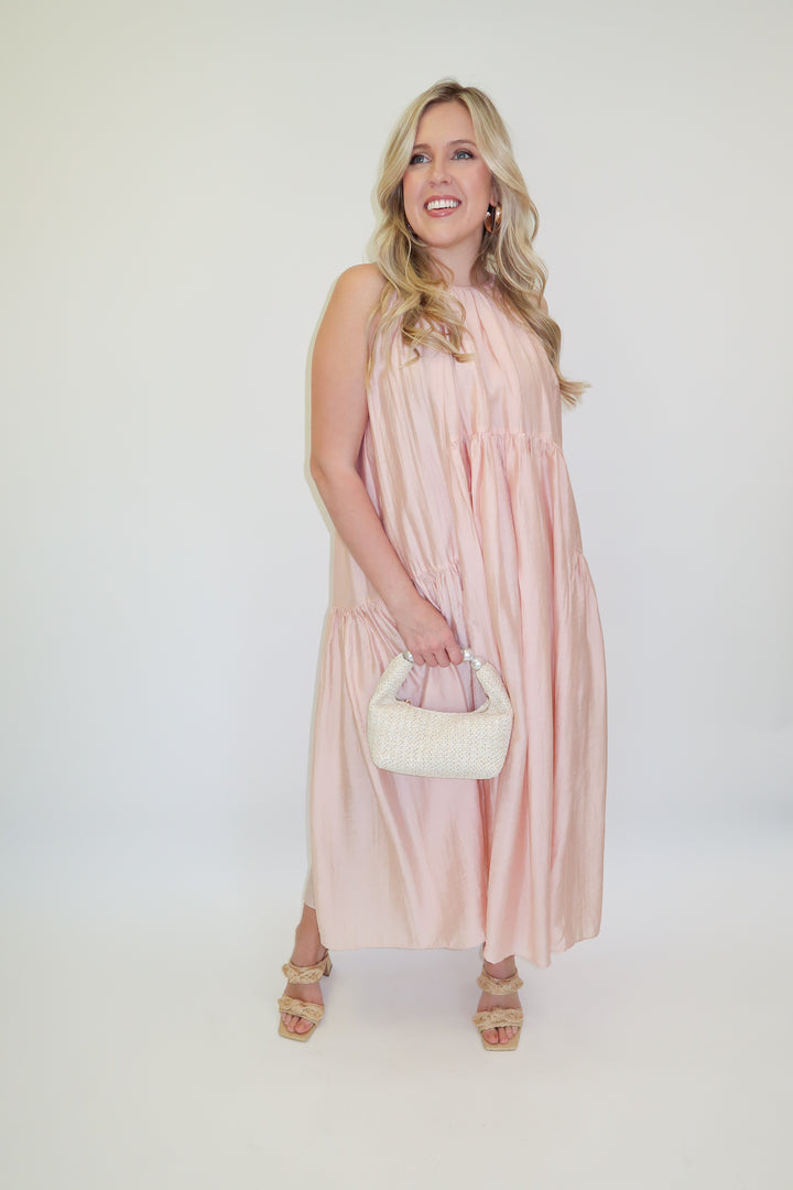 Float Through Light Pink Midi Dress - The Pink Tulip Clothing