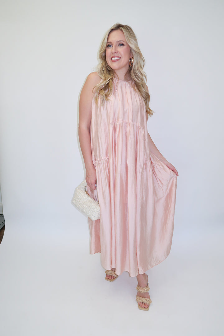 Float Through Light Pink Midi Dress - The Pink Tulip Clothing