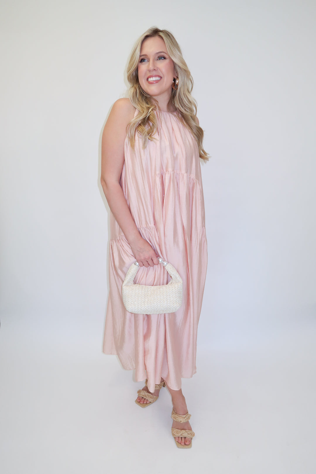 Float Through Light Pink Midi Dress - The Pink Tulip Clothing