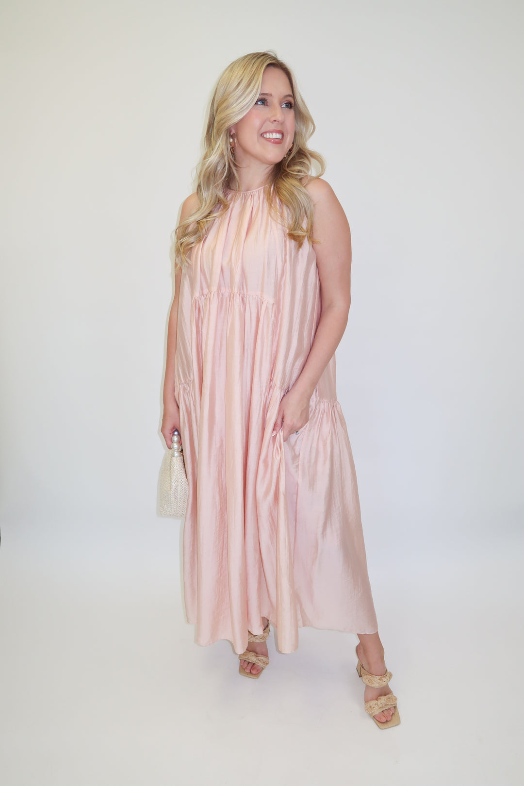 Float Through Light Pink Midi Dress - The Pink Tulip Clothing