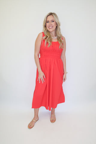 Heat of the Moment Red Sleeveless Midi Dress - The Pink Tulip Clothing