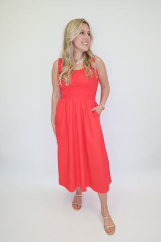 Heat of the Moment Red Sleeveless Midi Dress - The Pink Tulip Clothing