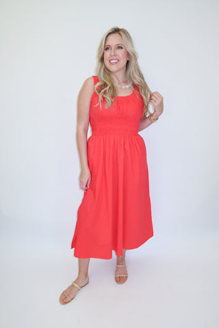 Heat of the Moment Red Sleeveless Midi Dress - The Pink Tulip Clothing