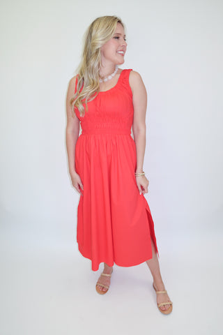 Heat of the Moment RED Sleeveless Midi Dress RED / Medium
