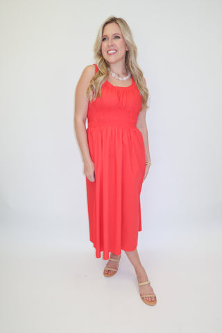 Heat of the Moment Red Sleeveless Midi Dress - The Pink Tulip Clothing