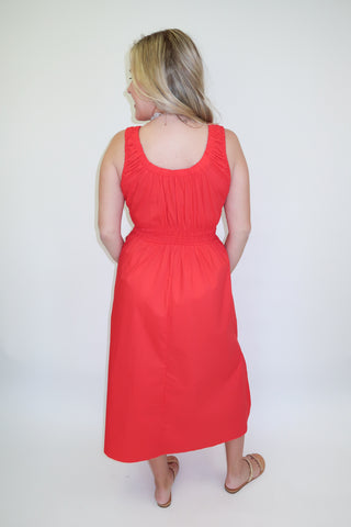 Heat of the Moment Red Sleeveless Midi Dress - The Pink Tulip Clothing