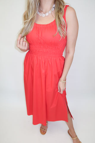 Heat of the Moment Red Sleeveless Midi Dress - The Pink Tulip Clothing