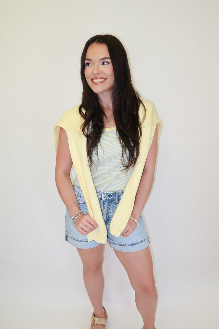Throw It On Yellow Cardigan - The Pink Tulip Clothing