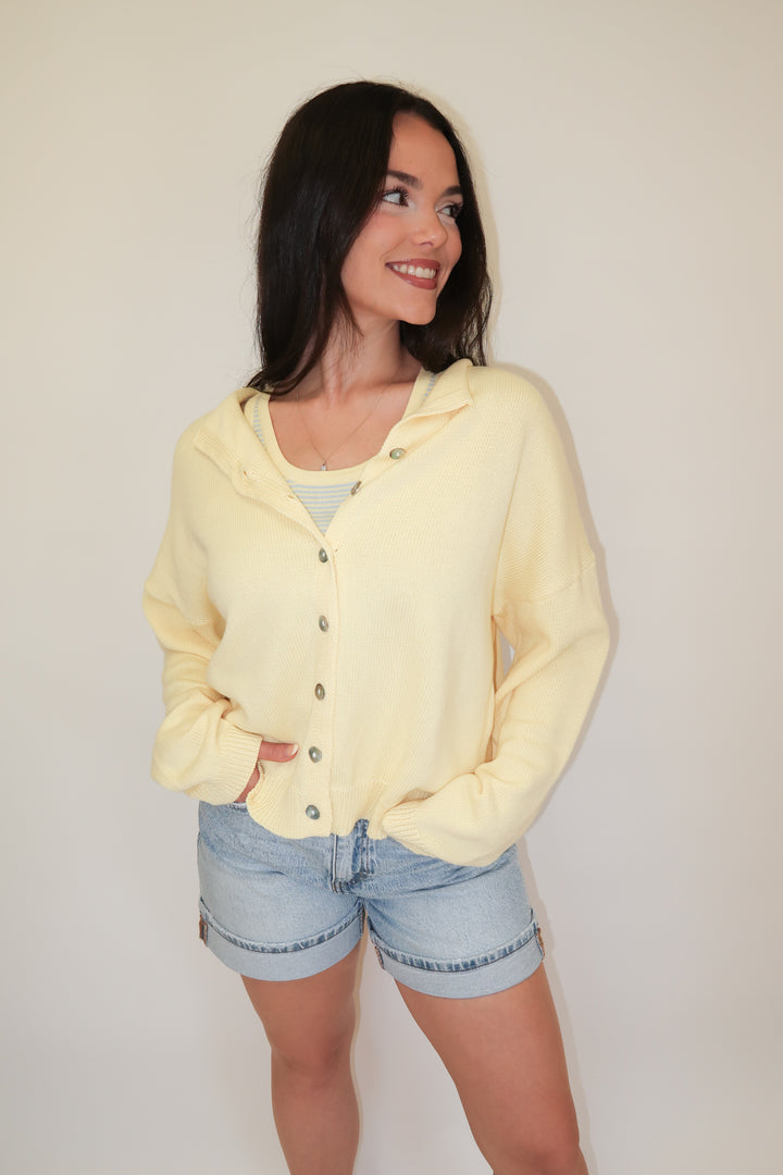 Throw It On Yellow Cardigan - The Pink Tulip Clothing
