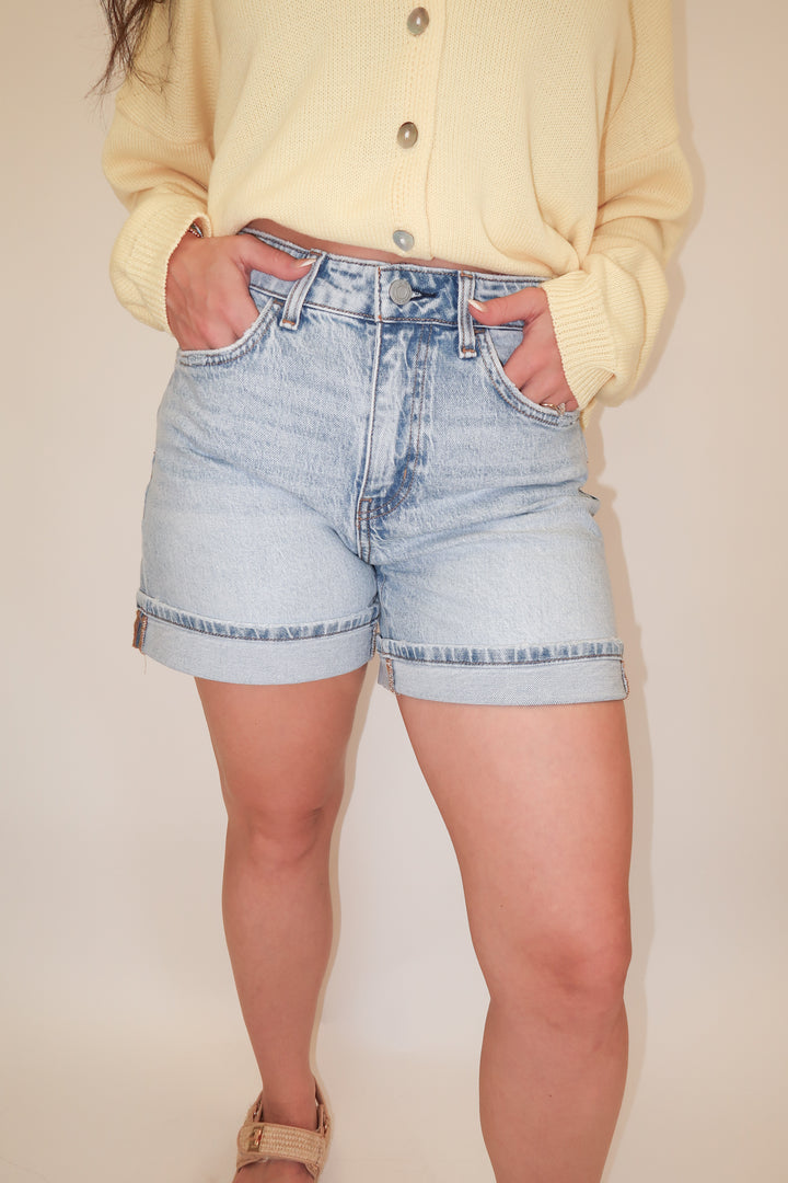 Cuff It Up Denim Cuffed Shorts - The Pink Tulip Clothing