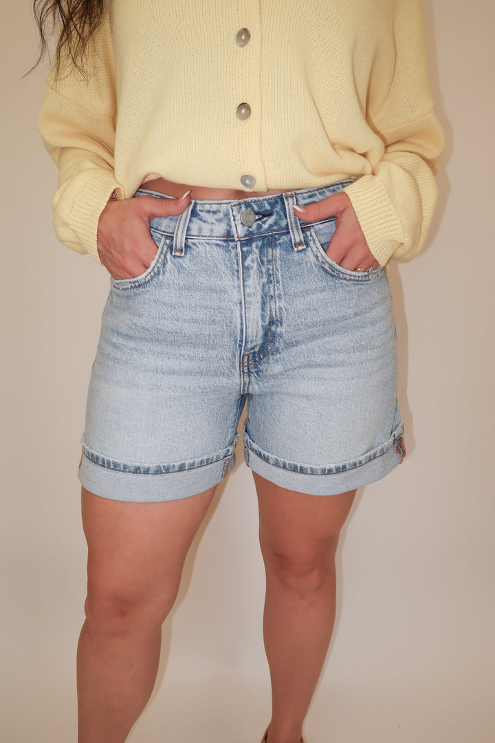 Cuff It Up Denim Cuffed Shorts - The Pink Tulip Clothing