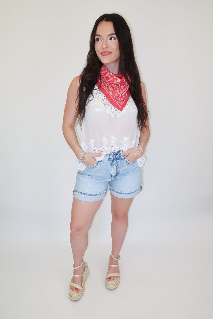 Worth the Wait Lace Spaghetti Strap Tank - The Pink Tulip Clothing