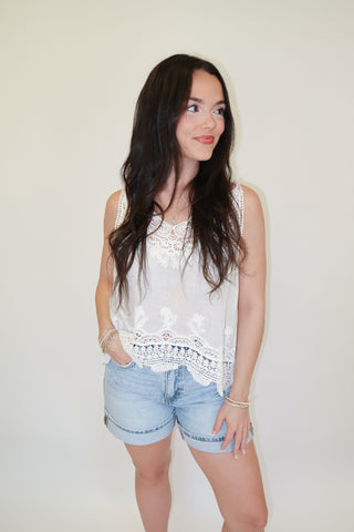 Worth the Wait Lace Spaghetti Strap Tank - The Pink Tulip Clothing