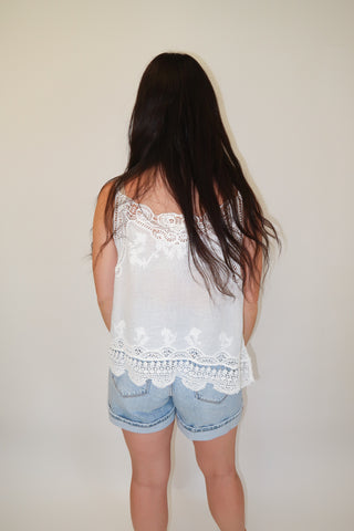 Worth the Wait Lace Spaghetti Strap Tank - The Pink Tulip Clothing