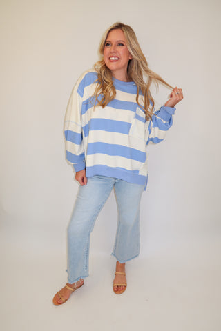 Weekend Stripe Pullover - The Pink Tulip Clothing